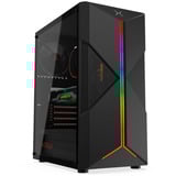 Krux  boîtier midi tower Noir | 1x USB-A | 2x USB-C | RGB | Verre Trempé