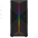 Krux  boîtier midi tower Noir | 1x USB-A | 2x USB-C | RGB | Verre Trempé