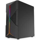 Krux  boîtier midi tower Noir | 1x USB-A | 2x USB-C | RGB | Verre Trempé