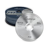 MediaRange MR508 disque vierge Blu-Ray BD-R DL 50 Go 25 pièce(s), Disques Blu-ray 50 Go, BD-R DL, Boîte à gâteaux, 25 pièce(s)