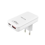 Nevox Chargeur USB-C slim DUAL 45W GaN EU / US Blanc