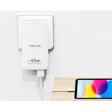 Nevox Chargeur USB-C slim DUAL 45W GaN EU / US Blanc