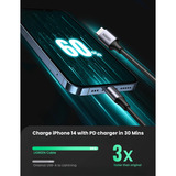 UGREEN 60759 câble de téléphone portable Noir, Argent 1 m USB C Lightning 1 m, USB C, Lightning, Noir, Argent, Mâle, Mâle