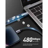 UGREEN 60759 câble de téléphone portable Noir, Argent 1 m USB C Lightning 1 m, USB C, Lightning, Noir, Argent, Mâle, Mâle