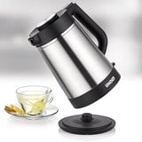 Unold 18715 bouilloire 1,5 L 1800 W Noir, Acier inoxydable Acier inoxydable/Noir, 1,5 L, 1800 W, Noir, Acier inoxydable, Plastique, Acier inoxydable, Indicateur de niveau d'eau, Sans fil