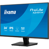 iiyama ProLite X2491H-B1 23.8" Moniteur Noir (Mat), 1x DisplayPort, 1x HDMI, 120 Hz, 60,5 cm (23.8"), 1920 x 1080 pixels, Full HD, LCD, Noir