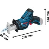 Bosch GSA 10,8 V-LI Professional Noir, Bleu, Scie sabre Bleu/Noir, 8 V-LI Professional, Noir, Bleu, 1,45 cm, 6,5 cm, 5 cm, Batterie, Lithium-Ion (Li-Ion)