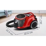 Bosch Serie 6 ProAnimal 2,4 L Aspirateur réservoir cylindrique Sec 750 W Sans sac Rouge/Noir, 750 W, Aspirateur réservoir cylindrique, Sec, Sans sac, 2,4 L, HEPA, Filtre hygiénique