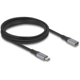 DeLOCK Câble de rallonge USB4 Gen 3x2 40 Gbps, USB-C mâle > USB-C femelle, Câble d'extension Noir/gris