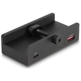 DeLOCK Hub USB externe 5 Gbps avec 2 x USB Type-A, 1 x USB Type-C™ et emplacement SD + Micro SD avec vis de fixation Noir