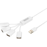 Digitus DA-70216, Hub USB Blanc