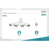 Digitus DA-70216, Hub USB Blanc