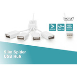 Digitus DA-70216, Hub USB Blanc