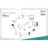 Digitus Hub USB Slim Spider, connecteur USB-A 2.0 > 4x prise USB-A Blanc
