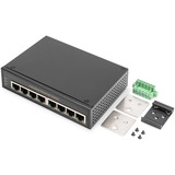 Digitus Réseau Ethernet Gigabit 8 ports, Switch Noir