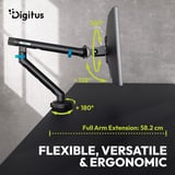 Digitus Support moniteur design simple, 35", 10 kg, Support de moniteur Noir