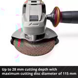 EINHELL Meuleuse d'angle sans fil Power X-Change TE-AG 18/115-2 Li - Solo, 18 Volts Rouge/Noir