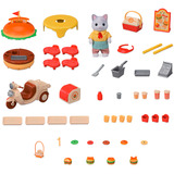 EPOCH Sylvanian Families - Stand mobile de hamburgers avec figurine, Jouets de construction 