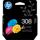 HP Encre tricolore 308 Rendement standard, Cyan, Magenta, Jaune, Encre à colorant, 1 pièce(s), 500 pages, Pack combo