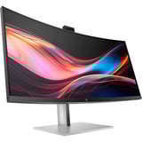 HP Series 7 Pro Écran de conférence WQHD 34 pouces - 734pm 34" Moniteur UltraWide incurvé  Noir/Argent, 86,4 cm (34"), 3440 x 1440 pixels, Wide Quad HD, LCD, 5 ms, Noir, Argent