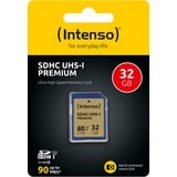 Intenso 32GB SDHC 32 Go UHS-I Classe 10, Carte mémoire 32 Go, SDHC, Classe 10, UHS-I, 90 Mo/s, Class 1 (U1)