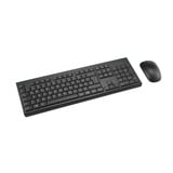 Kensington KM150 EQ Kit clavier + souris sans fil set de bureau Noir, Layout DE (QWERTZ), Membrane, 100%, Taille réelle (100 %)