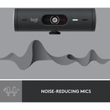 Logitech Brio 500 Full HD, Webcam Noir, 1080p/30fps, 720p/60fps