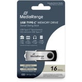 MediaRange USB Type-C 16 GB, Clé USB Noir/Argent