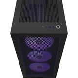 NZXT H7 Flow RGB boîtier midi tower Noir (Mat) | 2x USB-A | 1x USB-C | RGB | Verre Trempé
