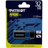 Patriot Supersonic Rage Lite lecteur USB flash 32 Go USB Type-A 3.2 Gen 1 (3.1 Gen 1) Noir, Bleu, Clé USB Noir/Bleu, 32 Go, USB Type-A, 3.2 Gen 1 (3.1 Gen 1), 180 Mo/s, Slide, Noir, Bleu