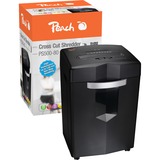 Peach PS500-80 destructeur de papier Destruction croisée 58 dB Noir, Destructeur de document Noir/Argent, Destruction croisée, 27 L, 450 feuilles, 58 dB, 18 feuilles, 120 min