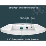 TP-Link Festa F76 Blanc Connexion Ethernet, supportant l'alimentation via ce port (PoE), Point d'accès 2,4 GHz, 5 GHz, 6 GHz, WPA-Enterprise, WPA-Personal, WPA2-Enterprise, WPA2-Personal, WPA3-Enterprise, WPA3-Personal, 2500 Mbit/s