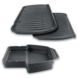 Tefal OptiGrill + GC7128 Gril de contact grill à contact électrique Noir, Noir, Acier inoxydable, Rectangulaire, Aluminium, Thermoplastique, Prêt, Temperature