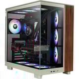 Thermaltake  boîtier midi tower Vert clair/bois | 2x USB-A | 1x USB-C | RGB | Window