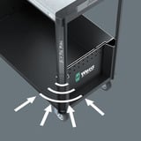 Wera 9702 Tool Rebel Chariot d'atelier Stainless XXL 2, avec équipement, Chariot à outils Noir/Argent