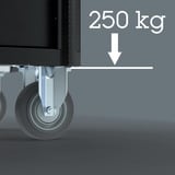 Wera 9702 Tool Rebel Chariot d'atelier Stainless XXL 2, avec équipement, Chariot à outils Noir/Argent