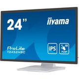 iiyama ProLite T2452MSC-W1 24" Moniteur Blanc/Noir, Touch, HDMI, DisplayPort, USB, Audio