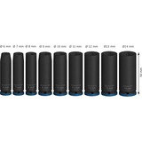 Bosch Set d'embouts à douille d'impact PRO 1/4", 9 pièces, Clés mixtes à cliquet Noir