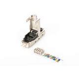 Digitus Connecteur blindé RJ45 pour assemblage sur site, Prise de courant Argent/Noir, RJ-45, Acier inoxydable, Cat6, 1 A, 78 g, 12,5 mm