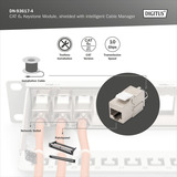 Digitus Module Keystone Cat.6a, blindé, Module de Keystone Argent