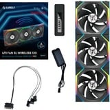 Lian Li UNI FAN SL120 Wireless Reverse Blade, Ventilateur de boîtier Noir, 3 pièces, connecteur de ventilateur PWM à 4 broches