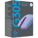 Logitech G305 souris Droitier RF sans fil + Bluetooth Optique 12000 DPI, Souris gaming Violâtre, Droitier, Optique, RF sans fil + Bluetooth, 12000 DPI, 1 ms, Lilas
