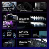 Pimax Crystal Super Ultrawide, Casque VR Noir