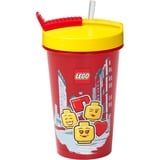 Room Copenhagen Gobelet LEGO avec paille Iconic Girl Bright Red Rouge/Jaune