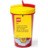 Room Copenhagen Gobelet LEGO avec paille Iconic Girl Bright Red Rouge/Jaune