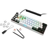 Sharkoon SGK50 S4 clavier FR sans fil +USB AZERTY Français Blanc, clavier gaming Blanc/Noir, Layout FR, Kailh Red, 60%, FR sans fil +USB, AZERTY, LED RGB, Blanc