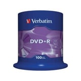Verbatim DVD+R 4,7 Go, Support vierge DVD DVD+R, 120 mm, Fuseau, 100 pièce(s), 4,7 Go