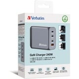 Verbatim GNC-240 Universel Noir, Gris Secteur Charge rapide Intérieure Gris, 3x USB-C, 1x USB-A, Intérieure, Secteur, 28 V, Noir, Gris