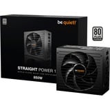 be quiet! Straight Power 12 Platinum alimentation modulaire 850 watt Noir, 1x 12V-2x6, 4x PCIe, 80 Plus Platinium, 850 W, 100 - 240 V, 920 W, 50/60 Hz, 10/5 A, 150 W