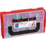 fischer FixTainer - DuoPower/DuoTec + vis, Cheville Gris clair/Rouge